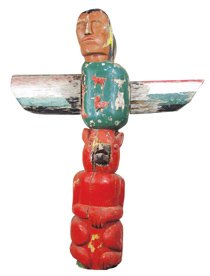 Hand Carved Wood Totem Pole (1 of 2)