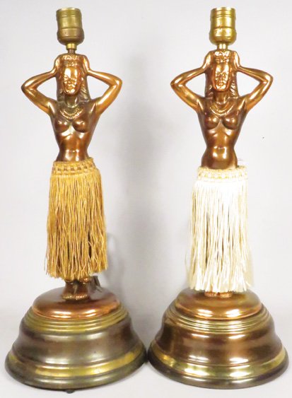 Pair of Vintage Hula Lamps (1 of 1)