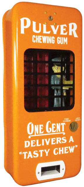 Orange Pulver Porcelain Chewing Gum Dispenser (1 of 3)