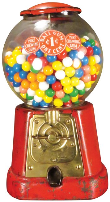 Advance Machine Co. One Cent Gumball Machine (1 of 2)
