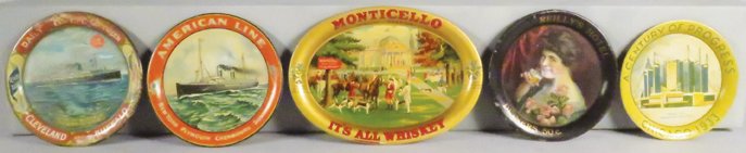 Collection of 5 Advertising Tin Tip Trays (1 of 1)