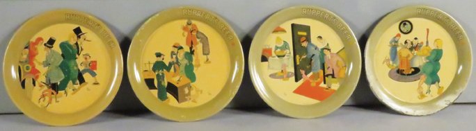 Collection of 4 Ruppert's Beer Tin Tip Trays (1 of 1)