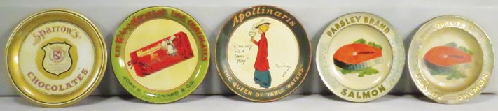 Collection of 5 Advertising Tin Tip Trays (1 of 1)