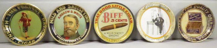 Collection of 5 Advertising Tin Tip Trays (1 of 1)