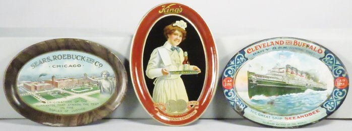 Collection of 3 Advertising Tin Tip Trays (1 of 1)
