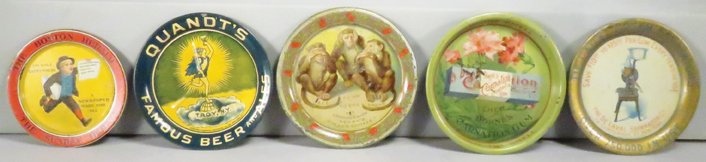 Collection of 5 Advertising Tin Tip Trays (1 of 1)
