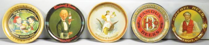 Collection of 5 Advertising Tin Tip Trays (1 of 1)