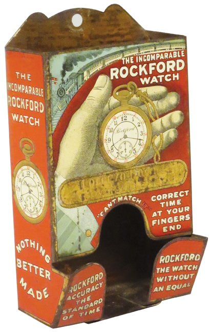 Rockford Watch Co. Tin Litho Match Holder (1 of 2)