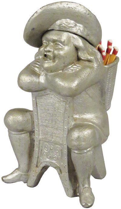 White Metal Figural Match Holder (1 of 2)