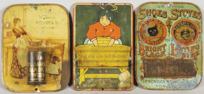 Three Advertising Tin Litho Match Holders (1 of 1)