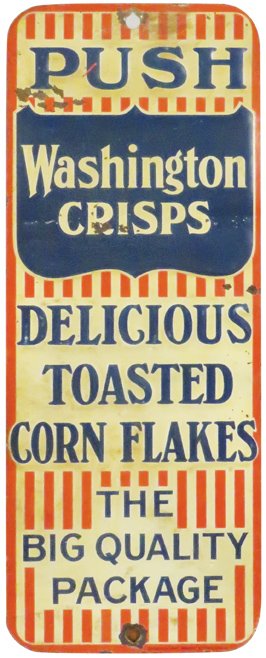 Washington Crisps Embossed Tin Door Push (1 of 1)
