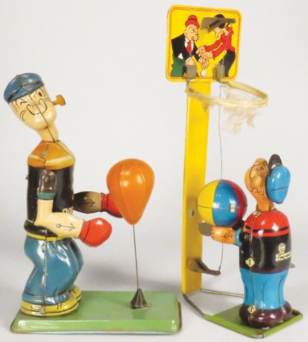 Two Vintage Popeye Tin Wind Up Toys (1 of 1)
