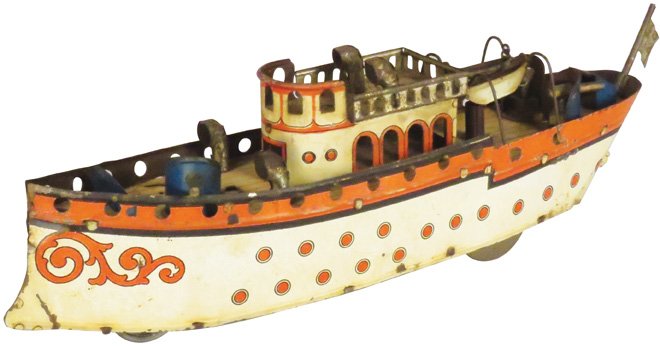 Vintage Tin Wind Up Battleship (1 of 2)