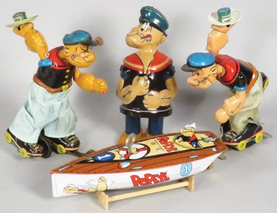 Collection of Vintage Popeye Tin Toys (1 of 1)