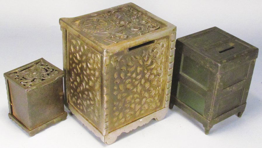 Three Cast Iron Safe Style Still Banks (1 of 3)