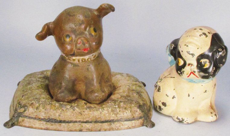Two Hubley Cast Iron "Puppo" Still Banks (1 of 2)