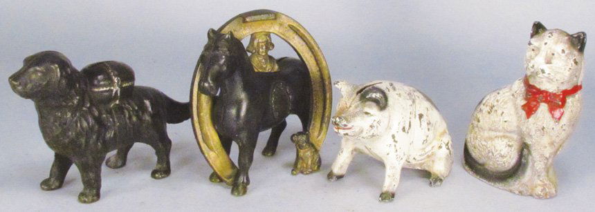 Four Cast Iron Animal Figural Still Banks (1 of 2)