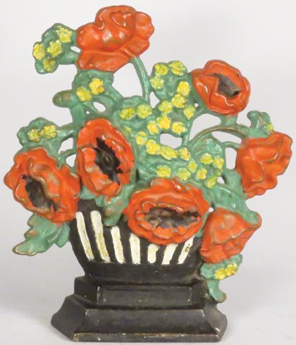 Hubley Cast Iron Poppies and Cornflowers Doorstop (1 of 2)