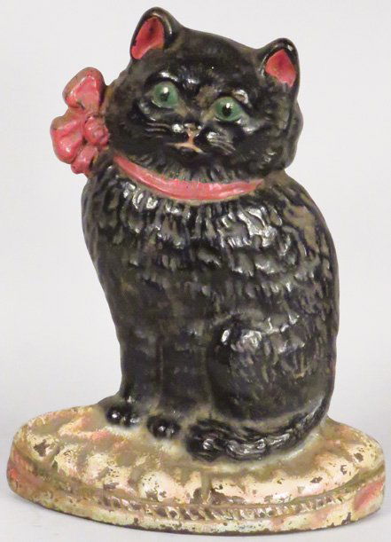 Hubley Cast Iron Kitten w/Red Bow Doorstop (1 of 2)