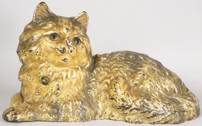 Hubley Cast Iron Reclining Persian Cat Doorstop (1 of 2)