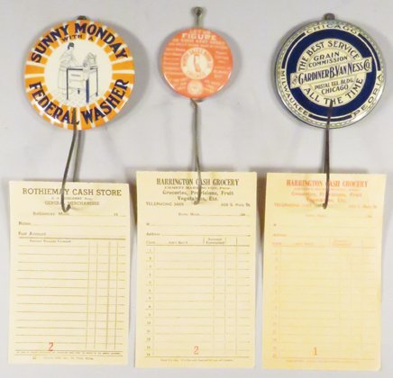 Three Advertising Celluloid Receipt Holders (1 of 1)
