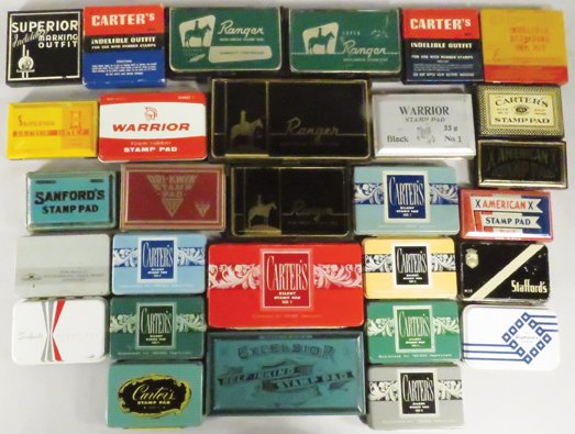 Collection of Vintage Stamp Pad Tins (1 of 1)