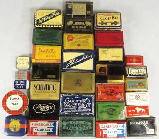 Collection of Vintage Stamp Pad Tins (1 of 1)