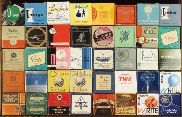 40 Typewriter Ribbon Tins and Boxes (1 of 1)