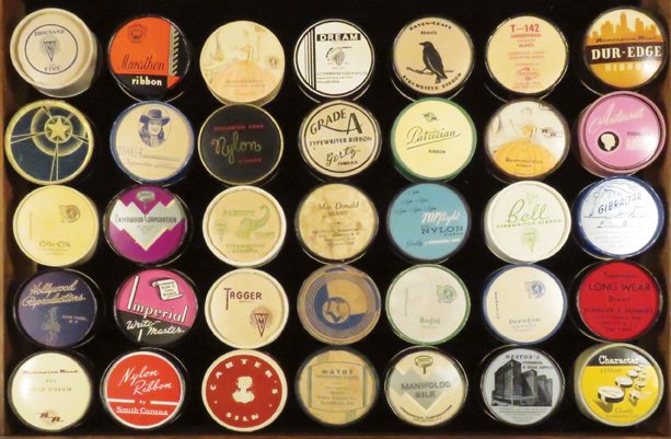 35 Typewriter Ribbon Tins and Boxes (1 of 1)