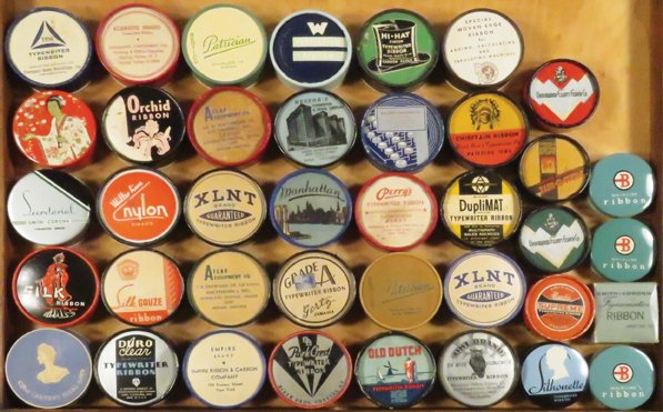 37 Typewriter Ribbon Tins and Boxes (1 of 1)