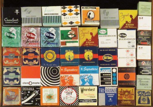 42 Typewriter Ribbon Tins and Boxes (1 of 1)