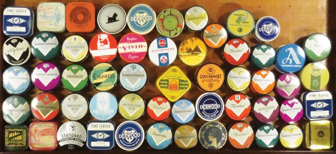 57 Typewriter Ribbon Tins and Boxes (1 of 1)