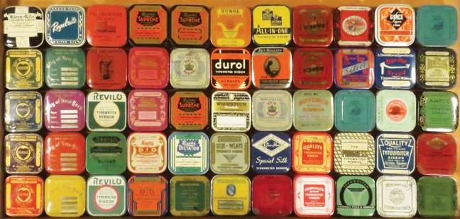 55 Typewriter Ribbon Tins and Boxes (1 of 1)