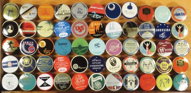 55 Typewriter Ribbon Tins and Boxes (1 of 1)