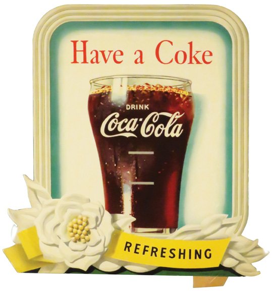 1949 Coca Cola Die Cut Cardboard Sign (1 of 2)