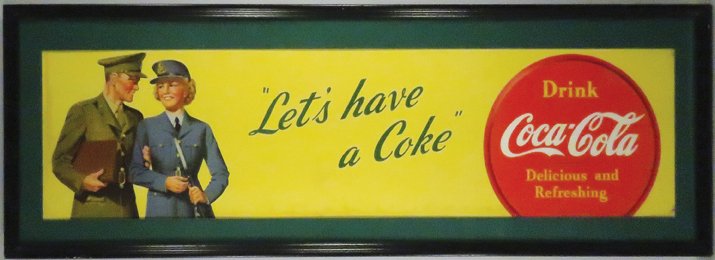 1940's Coca Cola Cardboard Sign (1 of 1)
