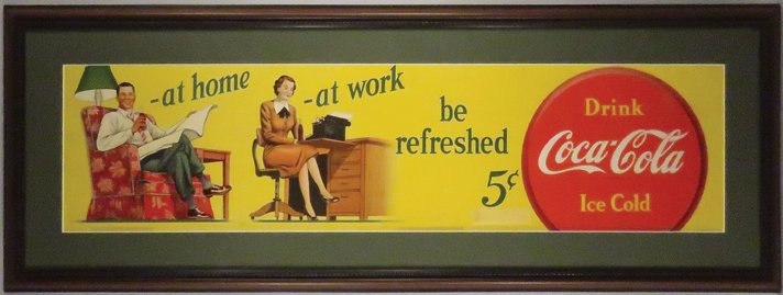 1940's Coca Cola Cardboard Sign (1 of 1)