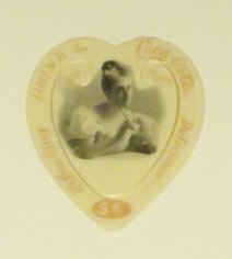 1899 Coca Cola Celluloid Heart Book Mark (1 of 1)