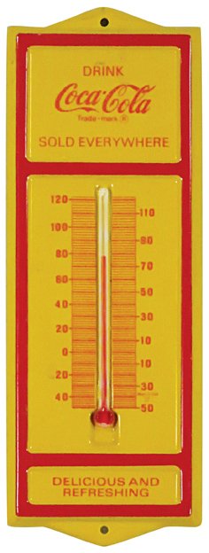 Coca Cola Embossed Tin Thermometer (1 of 1)