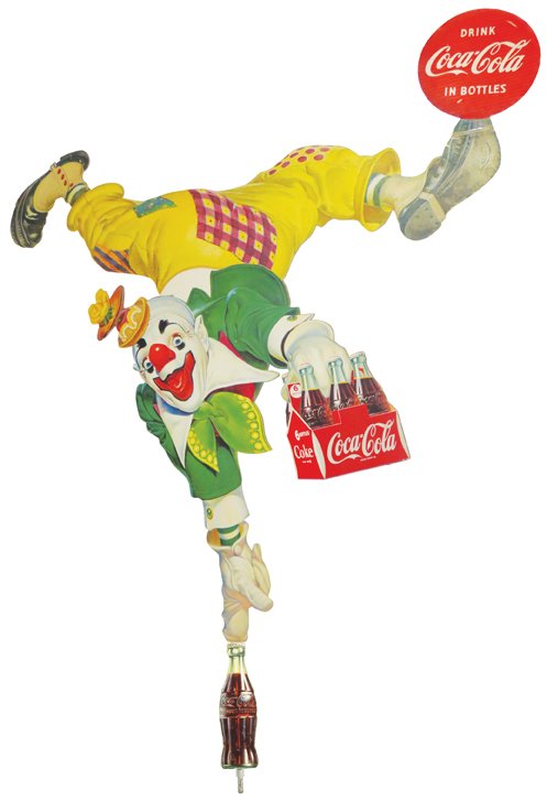 Coca Cola Clown Die Cut Sign, 6 pack Version (1 of 2)