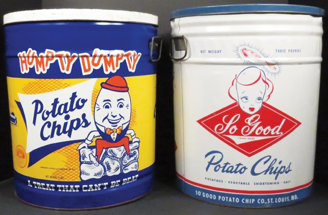 Two 3 Lb. Potato Chip Tins (1 of 1)