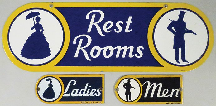 Collection of Porcelain Restroom Signs (1 of 2)