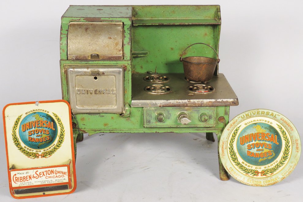 Child's / Doll Universal Cook Stove with Advertising (1 of 1)