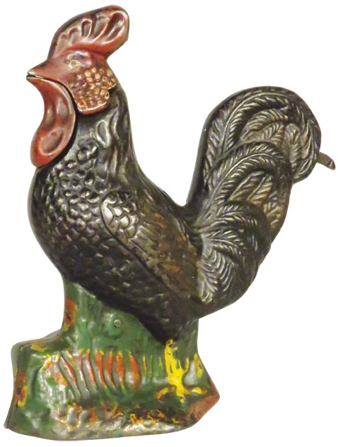 Kyser & Rex "Rooster" Cast Iron Mechanical Bank (1 of 2)