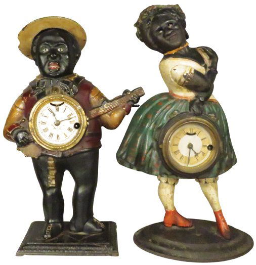 Bradley Hubbard Blinky Eye Cast Iron Clocks (1 of 2)
