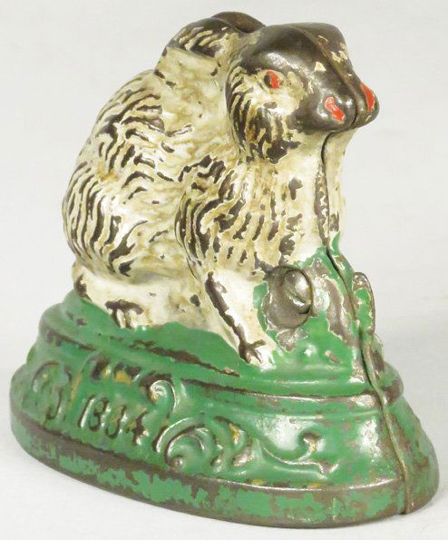 1884 Rabbit on Base Cast Iron Bank (1 of 3)