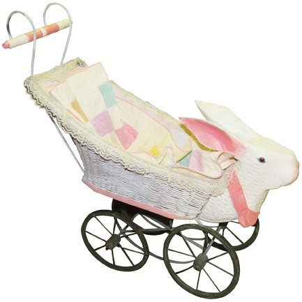 Antique Wicker "Bunny" Baby Buggy (1 of 1)