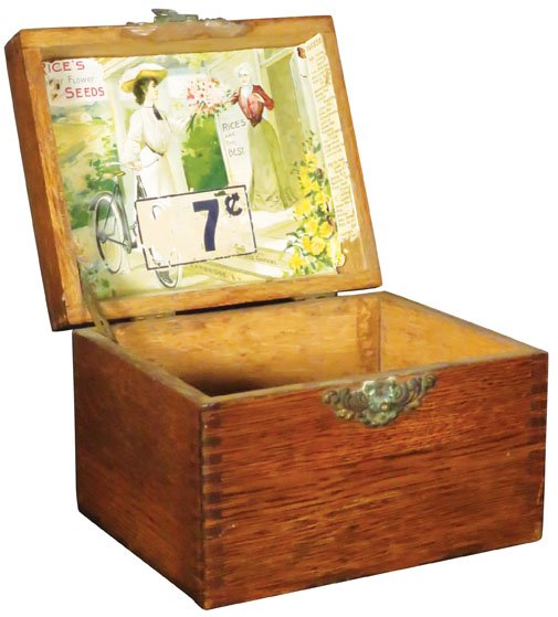 Rice's Flower Seeds Wood Store Display Box (1 of 1)