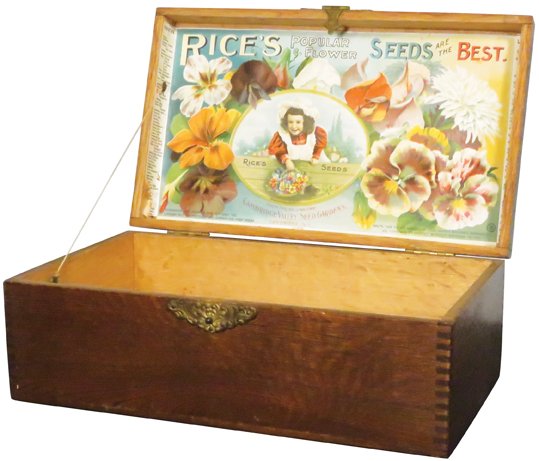 Rice's Flower Seeds Wood Store Display Box (1 of 1)