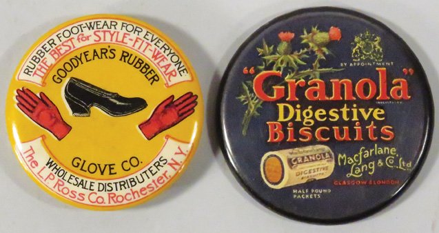 Two Celluloid Advertising Pocket Mirrors (1 of 1)